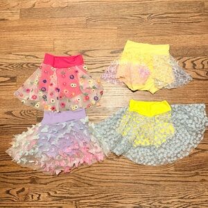 Baby Girl 8mo - 12 mo Floral Tulle Skirt 3D Overlays bundle with diaper shorts